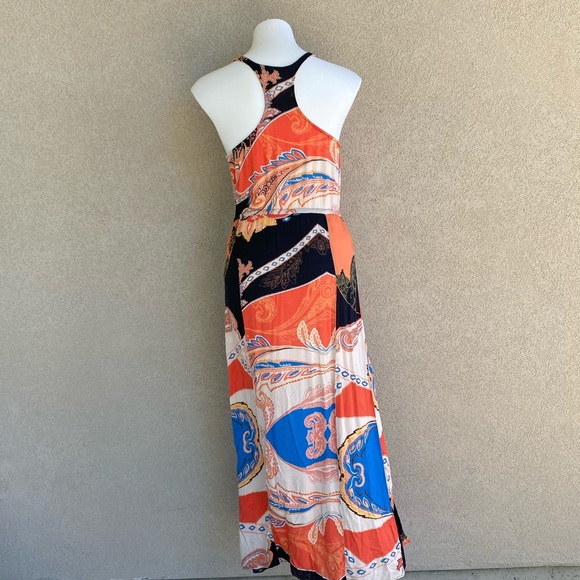 Drawstring Waist Double Front Slit Sleeveless Maxi - Picture 6 of 7